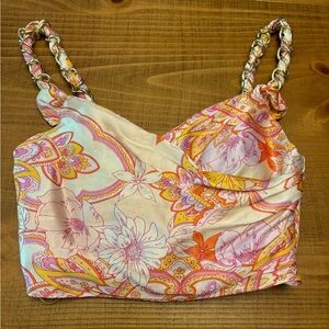 🌺Zara boho paisley floral satin crop XS🌺 5 for $30